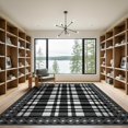 thumbnail image 2 of ODIKA 9'x12' Washable Area Rug Checkered Boho Border Doormat Layering Layered Front Plaid Under Refined for Great Room, Indoor Concept, Large Living Low Pile, Flatwoven, 2 of 7