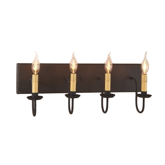 Irvins Country Tinware Four Arm Vanity Light in Black