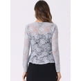 thumbnail image 3 of DARING DIVA Women's Ruffled Hem Floral Lace Crop Shrug Cardigan XL Dusty Grey, 3 of 6