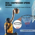 thumbnail image 2 of Basketball Rim, Wall Door Mounted Basketball Hoop, Heavy Duty Basketball Flex Rim Goal Replacement with Net and Double Spring, Standard 18" Indoor Outdoor Hanging Hoop for Adults, 2 of 9
