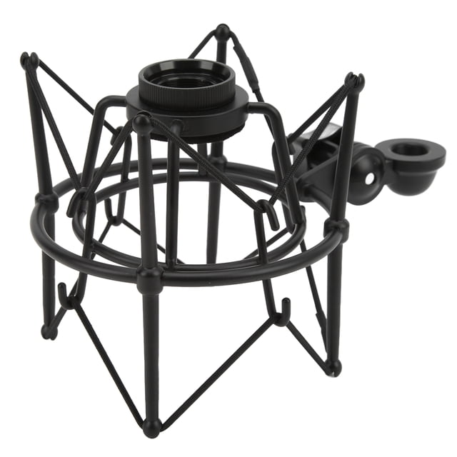 Anti Vibration Holder, Metal Mic Holder Wide Use Effective Adjustable Firm For Music Studio Black,Champagne Silver