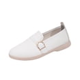 thumbnail image 2 of BRGZLK Slip On Loafers for Women Trendy Color Block Soft Bottom Flats Loafers Lightweight Fashionable Comfortable Non-Slip Business Casual Shoes White 6.5, 2 of 9