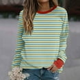 thumbnail image 2 of Women Plus Size Halloween Striped Color Block Sweatshirt Casual Loose Round Neck Long Sleeve Pullover 2025 T-Shirt Tops,Red 2,4XL, 2 of 5