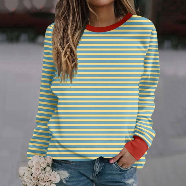 RXIRUCGD Chandails Décontractés d'Hiver Sans Capuche à Manches Longues à Col Rond Amples Imprimés pour Femmes, Rouge, Taille : 4TG