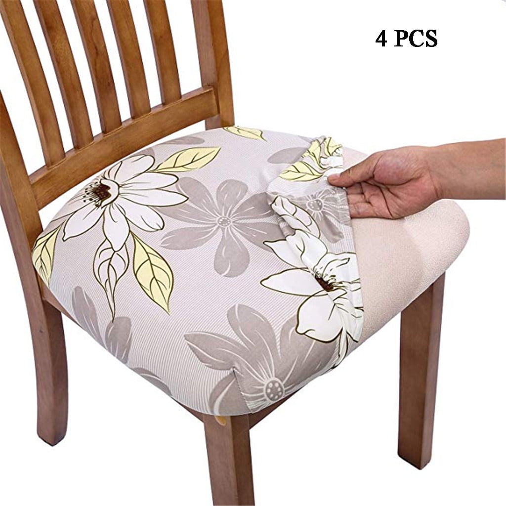 4PC 18 Inch Coffee Chair Seat Cover Stretch Spandex Slipcover For 14-21Inch Seat 