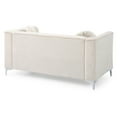 thumbnail image 4 of Passion Furniture Delray 65 in. Ivory Tuxedo Arm Velvet Loveseat with 2-Throw Pillow, 4 of 5