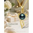 thumbnail image 2 of TANGPOET Tahitian Black Pearl Necklace for Women Sterling Silver Heart Black Pearl Pendant Necklace everyday Anniversary Birthday Gift For Women Wife Her Mom Mother Grandma, 2 of 5