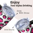 thumbnail image 4 of Leopard 20oz Stainless Steel Tumbler with Handle and Straw – Insulated Travel Cup with Sliding Lid, 360° Full Wrap Printed Mug for Home, Outdoor & Sports Use, 4 of 6