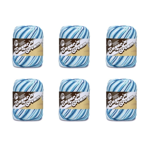 Lily Sugar'N Cream Super Size Hippi Yarn - 6 Pack of 85g/3oz - Cotton - 4 Medium (Worsted) - 150 Yards - Knitting/Crochet