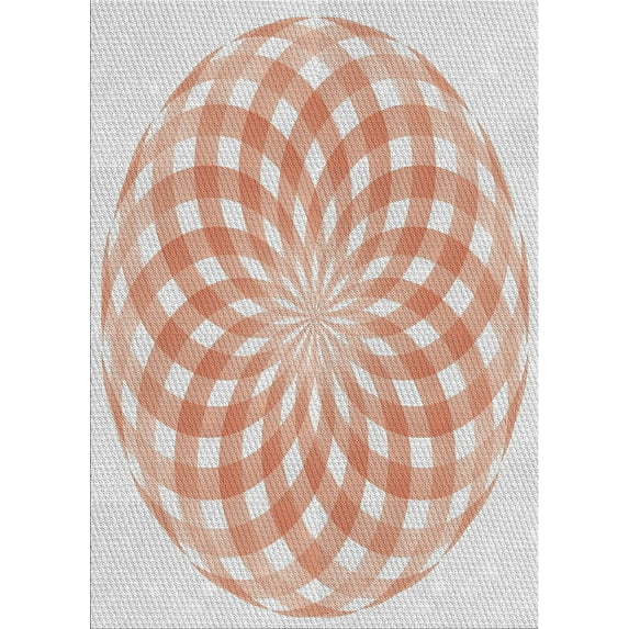Ahgly Company Indoor Rectangle Patterned Copper Red Pink Novelty Area Rugs, 10' x 13'