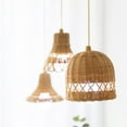 thumbnail image 7 of Woven Pendant Lamp Shade Light Boho Rattan Basket Chandelier Lamp Shade Rustic Light Cover Hanging Light for Living Room Dining Room Kitchen, 7 of 7