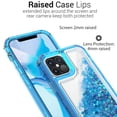 thumbnail image 4 of CoverON Apple iPhone 12 Case / iPhone 12 Pro Case (6.1"), Liquid Glitter Military Grade Heavy Duty Full Body Clear Bling Quicksand Phone Cover, Blue, 4 of 8