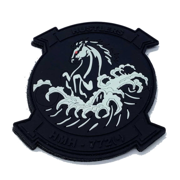 HMH-772 Hustlers Black/Glow PVC Patch - With Hook and Loop