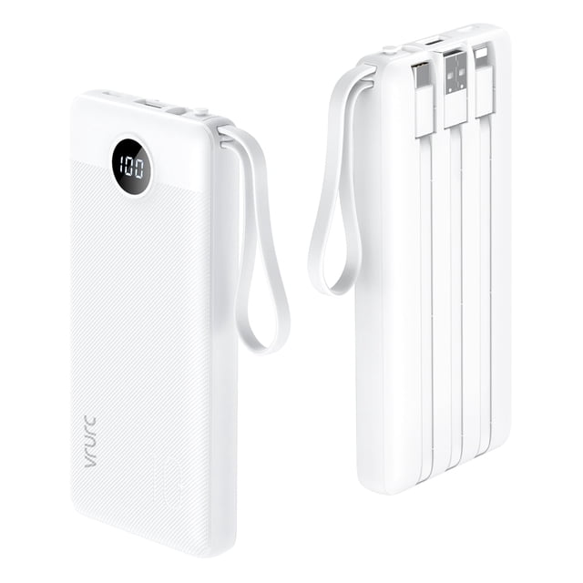 Banco de energía VRURC de 10000 mAh con pantalla LED de 5 salidas y 2 entradas