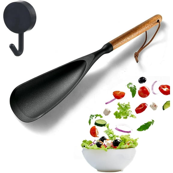 2-in-1 Silicone Cooking Spoon Spatula – Multifunction Cooking Spoon for Nonstick Cookware, Heat-Resistant 446°F, Easy-Grip, Flexible Scoop & Scraper for Stirring, Mixing & Serving