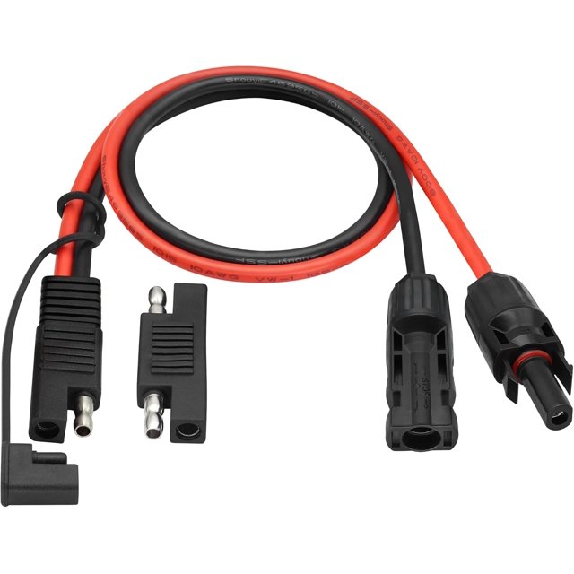 ERSAN-10AWG Solar Panel Connector Cable with dust Cap SAE Photovoltaic Extension Cable Pure Copper M-C-4 Plug for Photovoltaic Inverter for RV Solar Connector.with SAE Connector(SAE-60cm/1Pack)