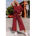 thumbnail image 3 of Women's Red Dahlia Textured Loose Fit T-Shirt and Drawstring Pants Set | [ZhiHiMeRi] | (US 16-18)XL, 3 of 6
