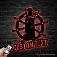 thumbnail image 2 of Handmadetneonsign Custom Lighthouse Sailing Wheel Metal Wall Art LED Light - Personalized Pillow Sailing, 2 of 5