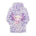 thumbnail image 2 of chaqlin Axolotl Hoodies for Teen Girls Trendy Y2K Zip Up Hoodie Daisy Print Long Sleeve Hooded Sweatshirts Lightweight Loose Athletic Jacket with Pocket, 2 of 7