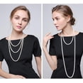 thumbnail image 2 of Long Pearl Necklaces For Women Cream White Faux Pearl Strand Layered Necklace Costume Jewelry[o2002], 2 of 2