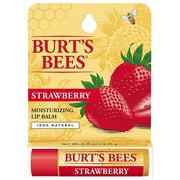 Burts Bees 100% Natural Moisturizing Lip Balm With Beeswax & Fruit Extracts Strawberry -- 0.15 O