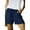 Dark Blue, variant on Idoravan Womens Summer Shorts Womens Comfy Drawstring Splice Casual Elastic Waist Pocketed Loose Shorts Pants