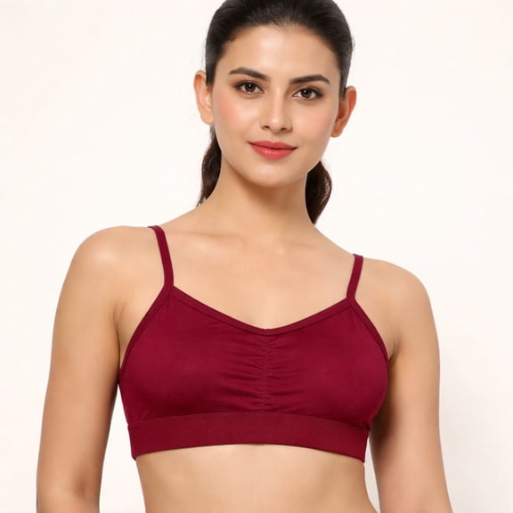 Women’s Red Sports Bra, Seamless Stretch Workout Bralette, Lightweight Yoga Gym Top, Breathable Activewear, Comfortable Everyday Fitness Support Bra