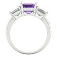 thumbnail image 4 of Clara Pucci 14K White Gold Solid Gold Alexandrite Three-Stone Anniversary Ring for Women - 4 cttw Square Emerald Cut, 4 of 7