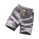 thumbnail image 1 of Mens Pantalones Cortos Atléticos de Verano de Ocio Mezcla de Lino de Algodón, Elástico Bolsillo de Cordón de Cintura para Correr, Yoga Y Relajarse, 1 of 4