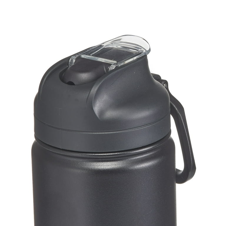 Vacuum Insulated Water Bottle - Black 20 oz Arctic Blue