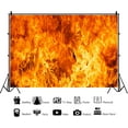 thumbnail image 2 of Raging Fire Backdrop Burning Flames Photography Background Fire Fighter Themed Birthday Party Campfire Bonfire Party Decorations Banner Supplies Photo Booth Props, 2 of 4