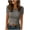Gray, variant on Crop Tops for Women Short Sleeve Lace Patchwork Stretchy Mini T Shirt Crew Neck Ribbed Knit Slim Fitted Shirts Y2K Summer Fashion Going Out Tops
