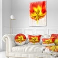 thumbnail image 3 of Designart Large Red Yellow Flower Watercolor - Floral Throw Pillow - 12x20, 3 of 5