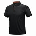 thumbnail image 4 of 3XLT Men's Polo Shirts With Collar Big And Tall Under $20 Solid-Color Fashionable Loose Casual Button Short Sleeve Turndown Collar Blouse Shirt, 4 of 7