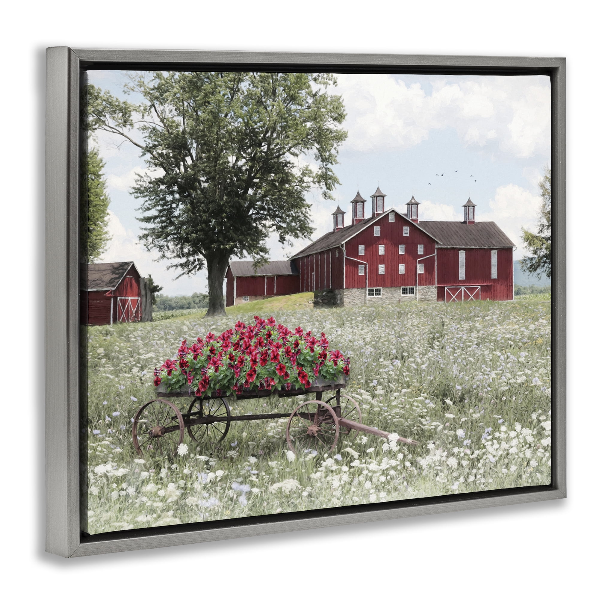Stupell Industries Old Milton Farm Gray Framed Floater Canvas Wall Art, design by Lori Deiter