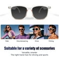 thumbnail image 4 of HZAWHX Smart Glasses, Bluetooth Audio Sunglasses for Women, Magnetic Charging, Remote Shooting, Clear Frame Polarized Lens, with 110+ Translation, Voice Assistant For Outdoor Clear, 4 of 9