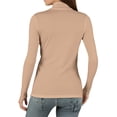 thumbnail image 4 of Women’s Long Sleeve Turtleneck Top Stretchy Lightweight Pullover Basic Layer Slim Fit Shirt for Daily Wear Camel 2XL, 4 of 4