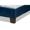 thumbnail image 5 of Tamira Glam Navy Blue Velvet Fabric Upholstered Queen Size Panel Bed, 5 of 5