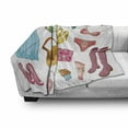 thumbnail image 3 of Heels and Dresses Soft Flannel Fleece Throw Blanket, Girlish Items Cartoon Style Cosmetics Boots Cupcakes Lipstick, Cozy Plush for Indoor and Outdoor Use, 50" x 60", Multicolor, by Ambesonne, 3 of 6