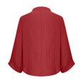 thumbnail image 4 of CHOK Linen Blend Shirts for Women 3/4 Sleeve 2 Button V Neck Open Front Solid Tops Yellow XL, 4 of 5