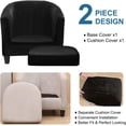thumbnail image 3 of Housse de Fauteuil Club Ensemble de Pièces Housses de Fauteuil Tub avec Housse de Coussin Housses de Fauteuil en Velours Extensible Housses de Fauteuil Tonneau Rond Doux pour Salon Bar Comptoir Club (Velours), 3 of 8