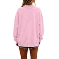thumbnail image 5 of Polka Dot Mock Neck Sweatshirt Women Oversized Cute Fall Baggy Sweatshirt Casual, Long Sleeve, Loose Fit, Cozy, Soft, Cotton Sweaters Pink 2XL, 5 of 5
