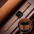 thumbnail image 5 of BANDOVA Premium Leather Band Compatible with Apple Watch 44/45/46/49/42mm(Series 3/2/1), Classic Business Replacement Strap for Women Men, LightBrown, 5 of 7