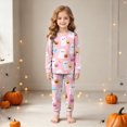 thumbnail image 2 of Zuwimk Toddler Girl Boys Kids Pajamas Halloween Funny Graphic Pjs Long Sleeve Snug fit 2pcs Jammies,Y022-Dark Purple, 2 of 9