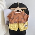 thumbnail image 2 of Odeerbi 0-6 Años Niño Niña Conjunto de Verano Estampado Dinosaurio Camiseta Manga Corta de Algodón Shorts Conjunto de Dos Piezas, 2 of 4