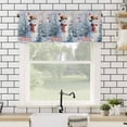 thumbnail image 4 of Merry Christmas Valances for Windows Winter Snowman Snowflakes Cardinal Xmas Tree Rod Pocket Curtain Valance Window Treatment Short Curtains for Kitchen Living Room, 54"x18", 4 of 5