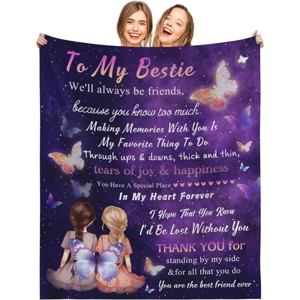 LHSHID Best Friend Blanket Best Friend Birthday Gifts for Women Friendship Gifts for Women Friends Blankets for Bed Sofa Couch Travel 40x50in