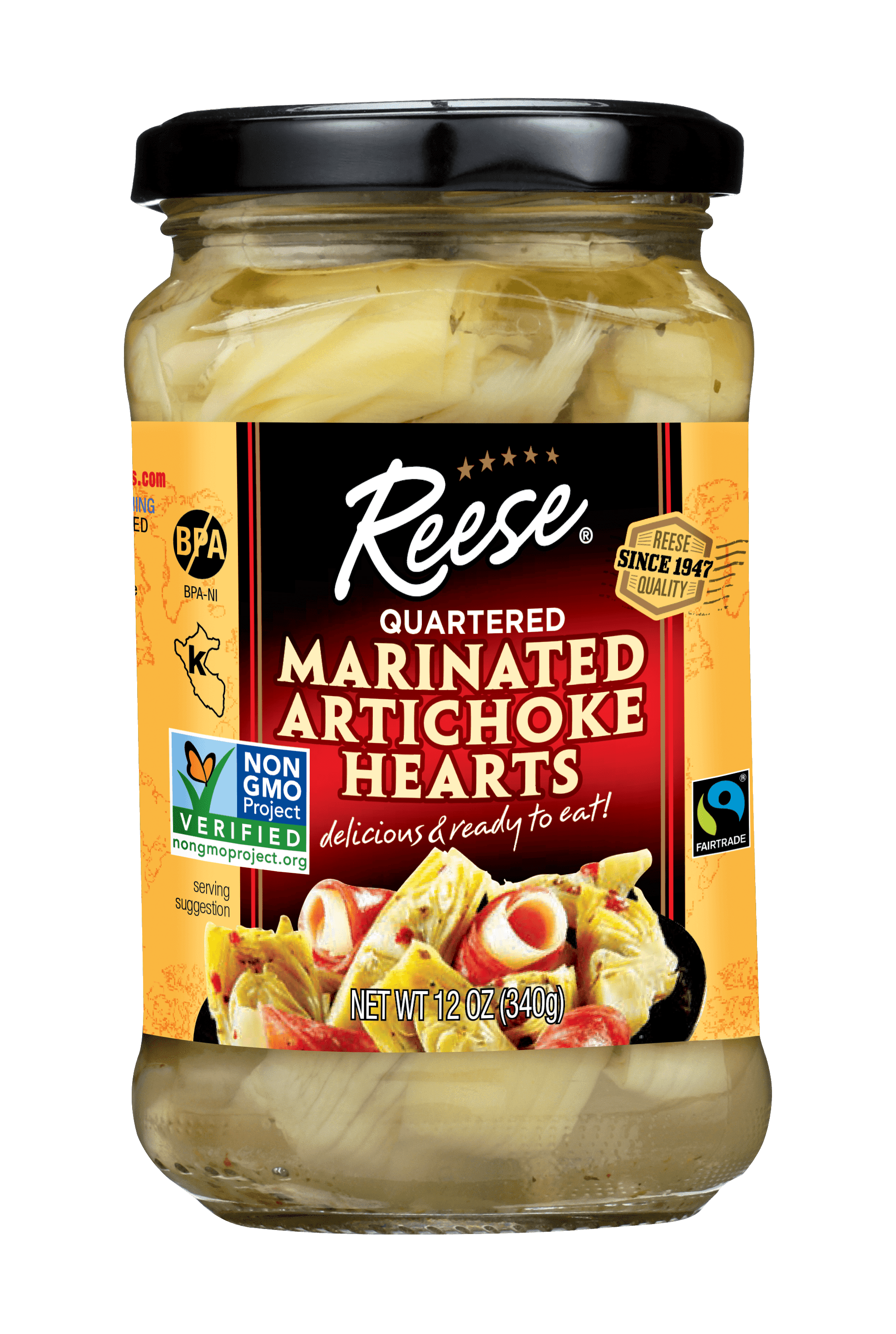 Reese Marinated Artichoke Hearts, 12 oz.