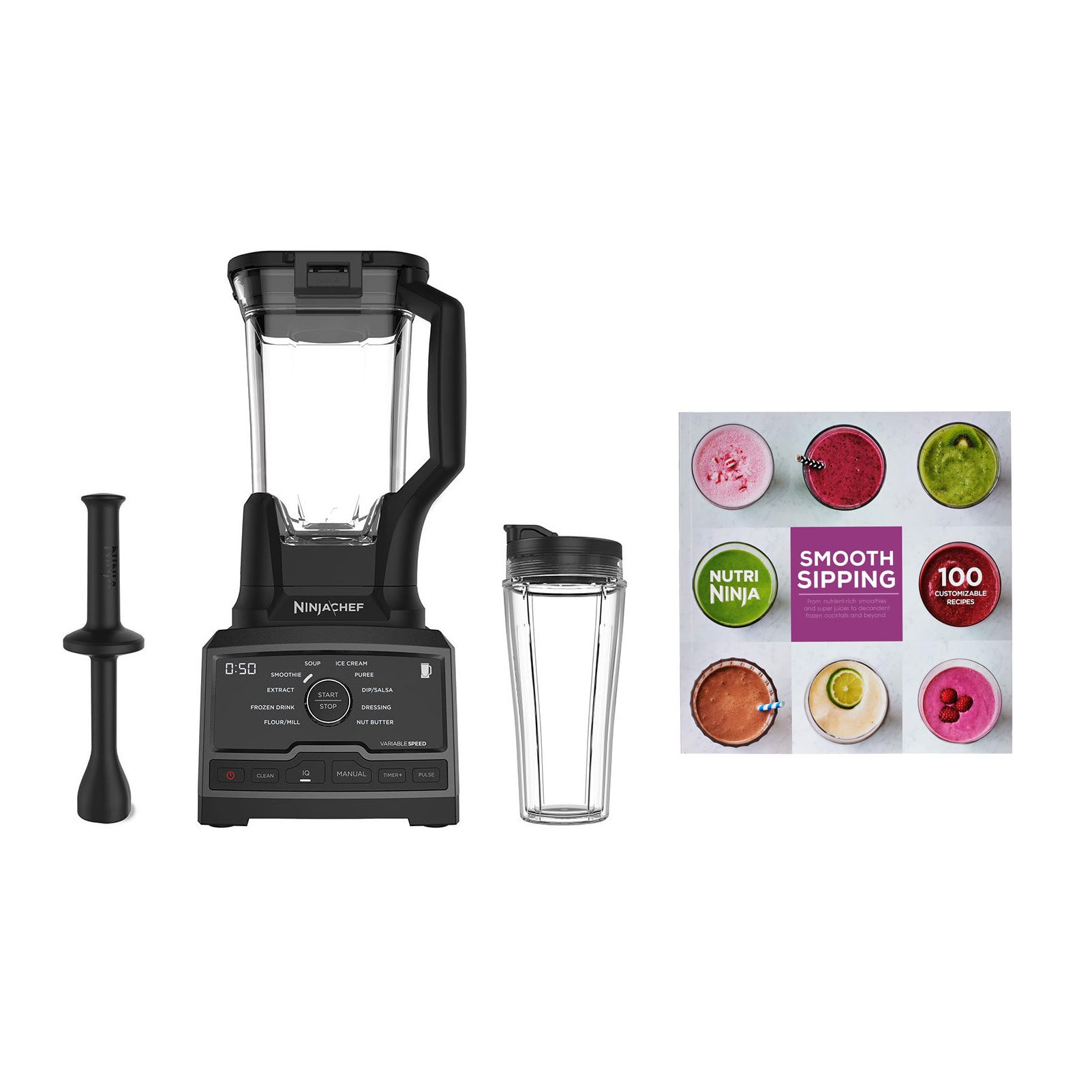 Ninja Chef Blender Mixer Processor Duo w/ Single Serve Cup w/ 100