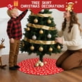 thumbnail image 5 of 30 Inch Christmas Tree Skirt – Velvet Plush Tree Mat, Soft Thickened Polyester with Red Ties, Single-Sided Printing, Available in 30in/36in/48in, Perfect for Holiday Xmas Tree Decoration, 5 of 7